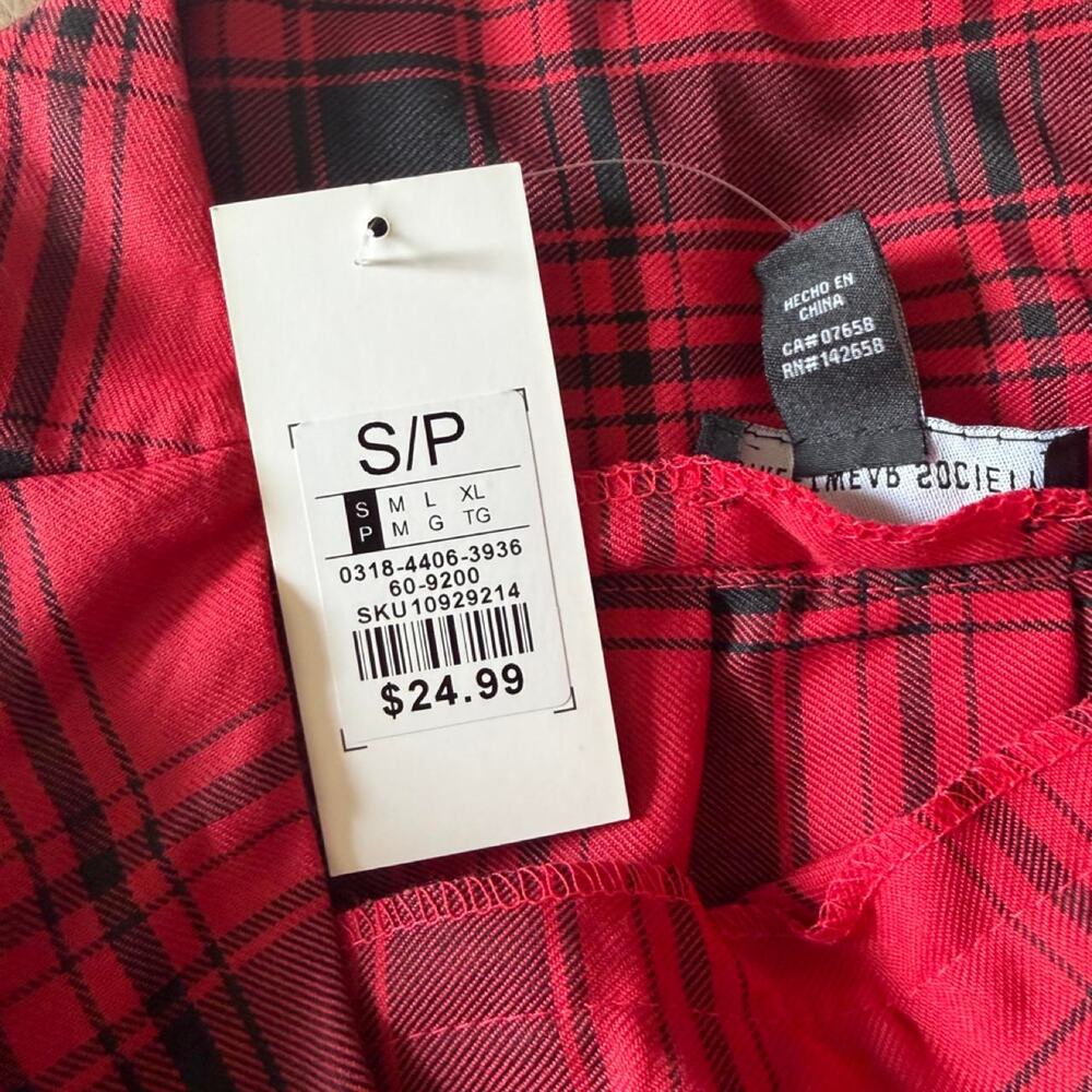 Red Plaid Pleated Mini Skirt Major 90s and y2k Vibes NWT - Picture 4 of 5